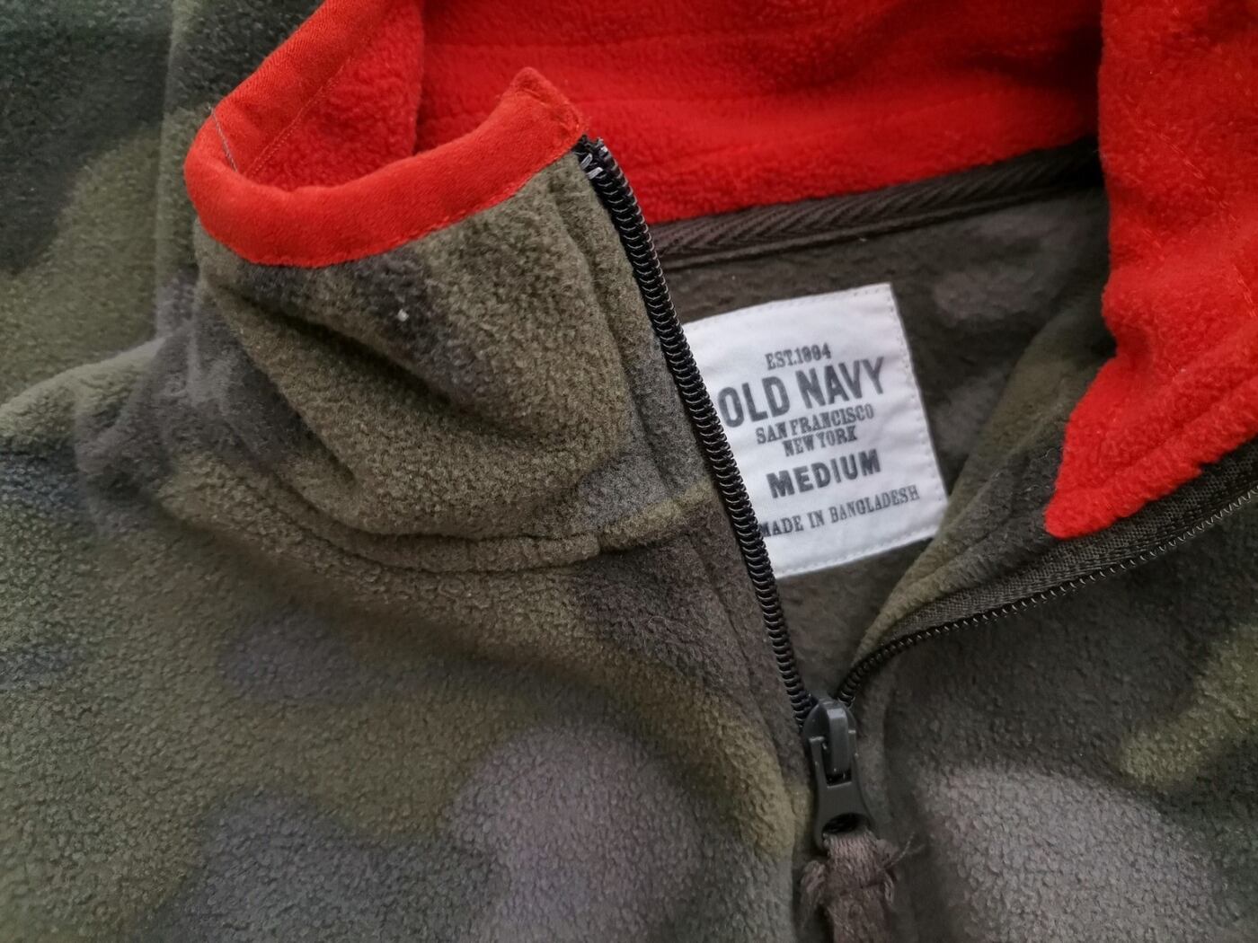 Old Navy Rozmiar M Kolor Zielony Kamuflaż Pół golf Sweter Rękaw 3/4 Cienka dzianina