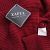 ZAFUL Rozmiar 6 (38) Kolor Bordowy W serek Crop Sweter Długi rękaw Materiał Akryl Gruba dzianina