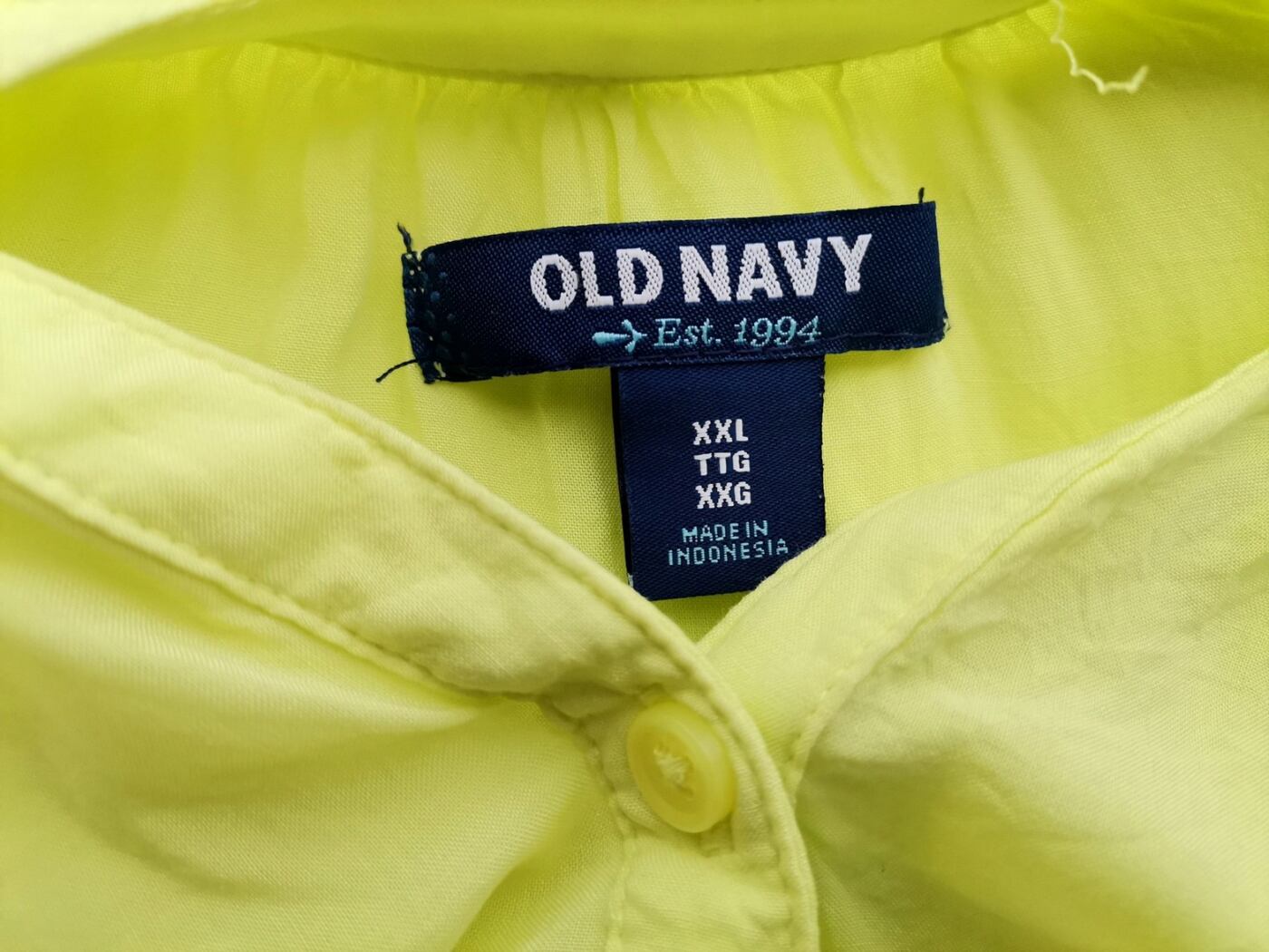 Old Navy Rozmiar XXL Kolor Żółty W serek Tunika Bluzka Rękaw 3/4 Materiał Rayon 100%