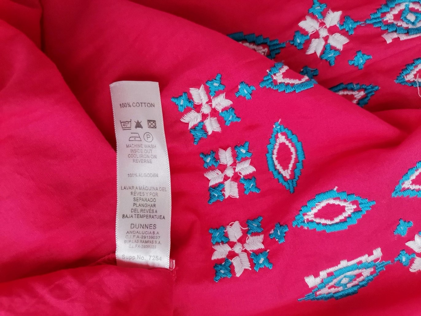 Dunnes Rozmiar 16 (44) Kolor Różowy Keyhole Crew Neck Bluzka Peplum Krótki rękaw Materiał Bawełna 100%