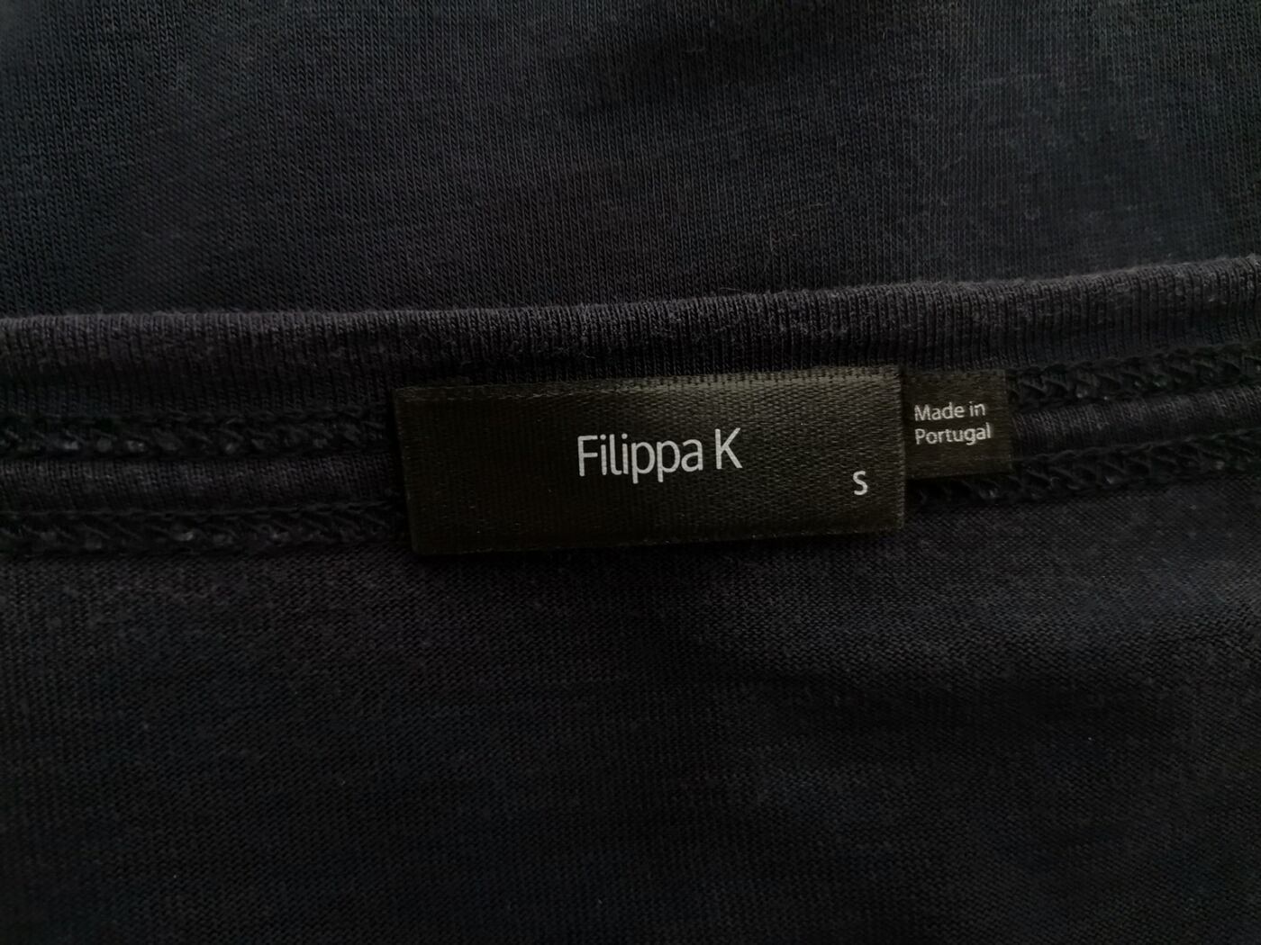 Filippa k Rozmiar S Kolor Granatowy Okrągły dekolt T-Shirt Krótki rękaw Materiał Tencel 100%