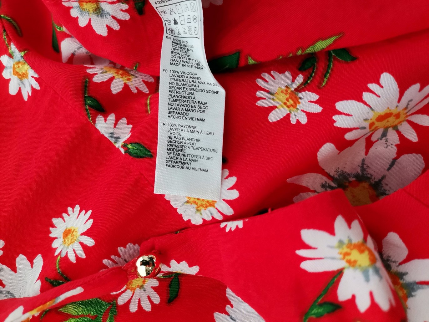 Forever 21 Rozmiar L Kolor Czerwony W serek Bluzka Krótki rękaw Materiał Rayon 100%