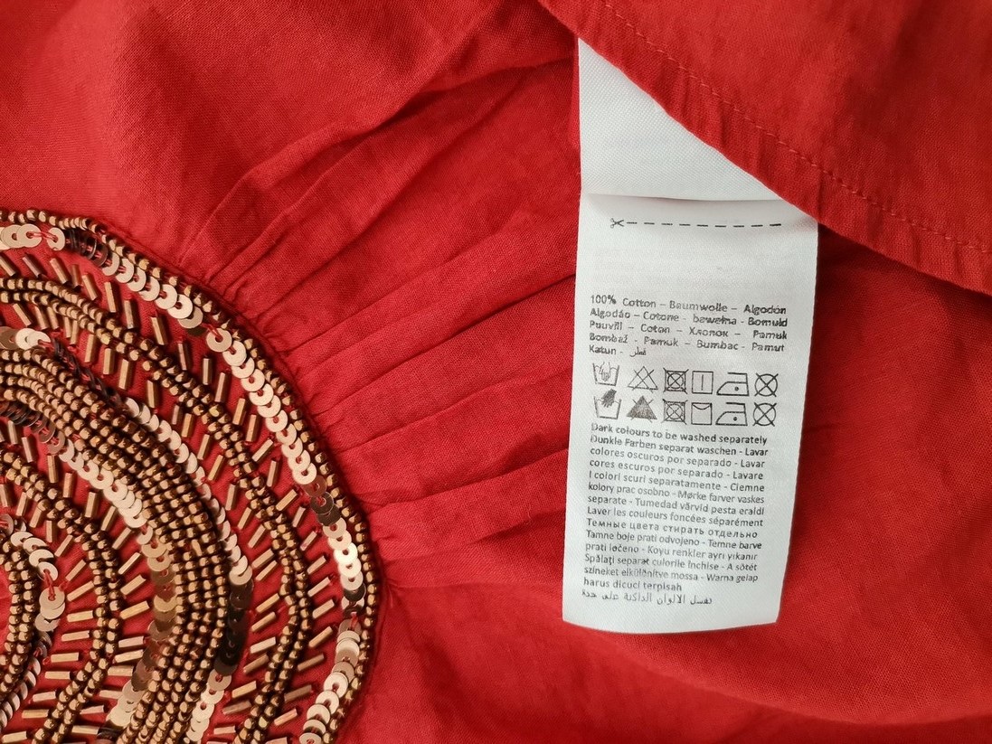 Vero moda Rozmiar XS Kolor Pomarańczowy Split Crew Neck Bluzka Bezrękawnik Materiał Bawełna 100%