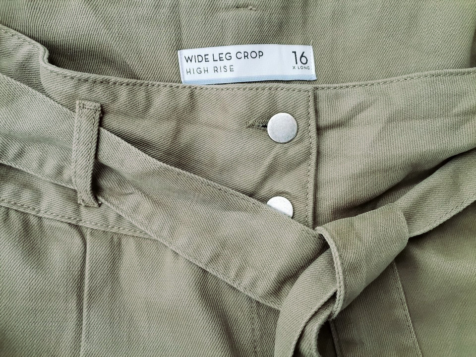 Next Rozmiar 16 (44) Kolor Khaki Spodnie Casual Materiał Bawełna 100%