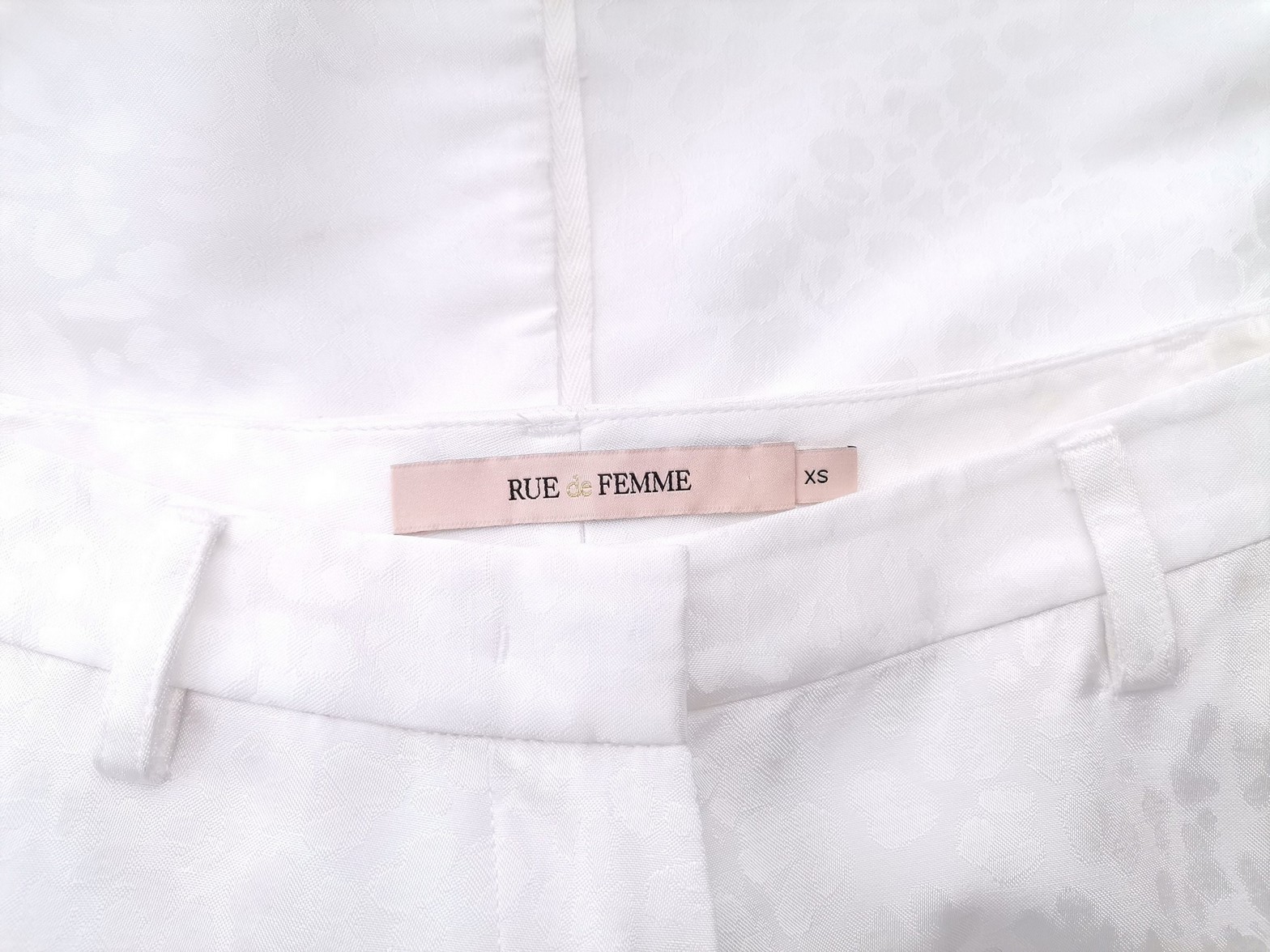 Rue de Femme Rozmiar XS Kolor Biały Spodnie Eleganckie Materiał Rayon