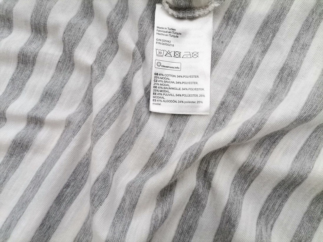 H&m Rozmiar S Kolor Szary Okrągły dekolt T-Shirt Krótki rękaw Materiał Bawełna