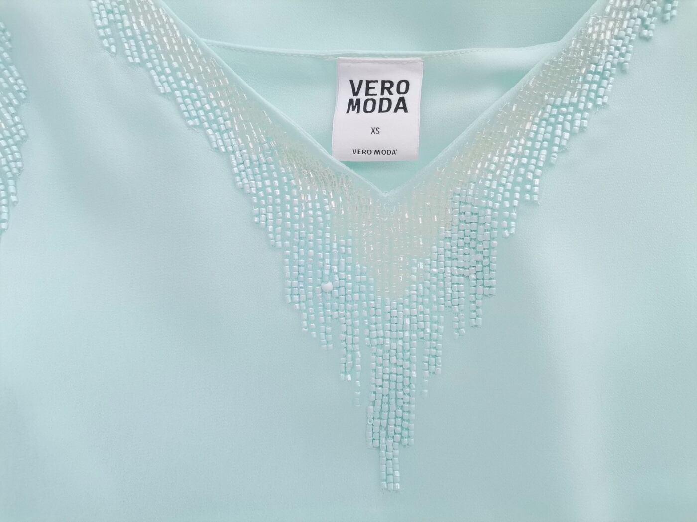 Vero moda Rozmiar XS Kolor Niebieski W serek Tunika Bluzka Bezrękawnik