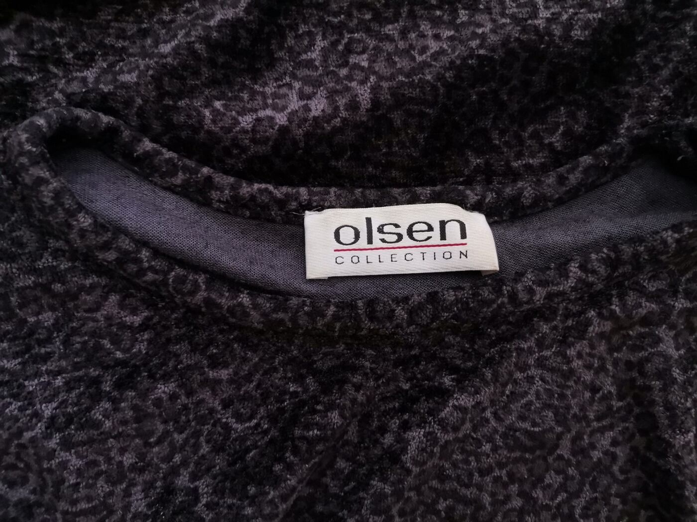 Olsen Rozmiar 38 Kolor Szary Crew Neck Bluzka Długi rękaw Materiał Wiskoza