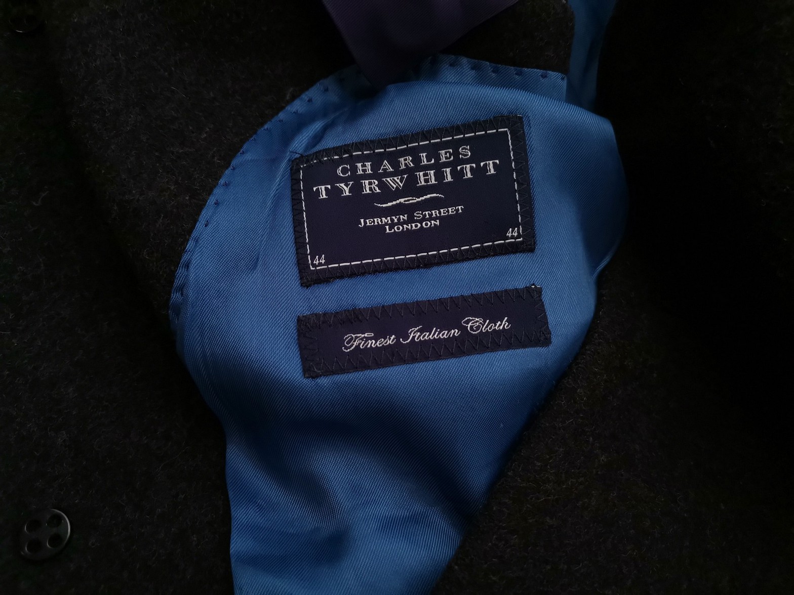 Charles Tyrwhitt Rozmiar 44 (XL) Kolor Szary Kurtka męska Długi rękaw Materiał Wełna