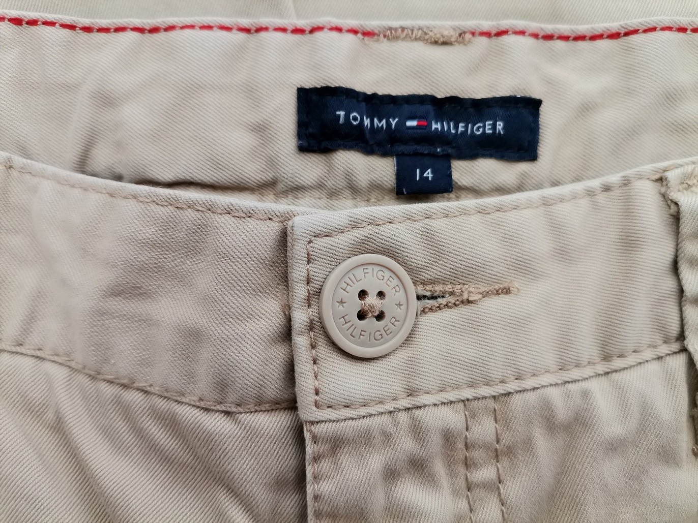 Tommy hilfiger Rozmiar 14 (36) Kolor Beżowy Spodnie Eleganckie Materiał Bawełna 100%