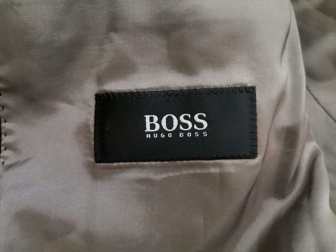 Hugo Boss Rozmiar 48 (XL) Kolor Czarny Pasy Męska Marynarka Długi rękaw Materiał Wełna Jagnięca