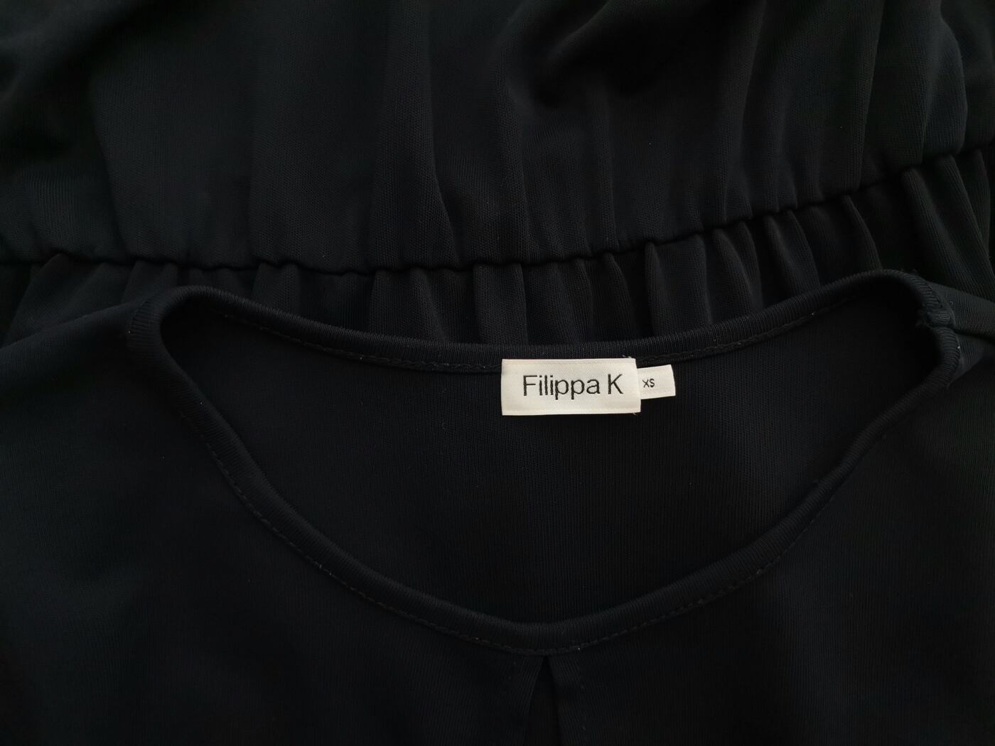 Filippa k Rozmiar XS Kolor Granatowy Keyhole Crew Neck Sukienka Blouson Długi rękaw Do Kolan