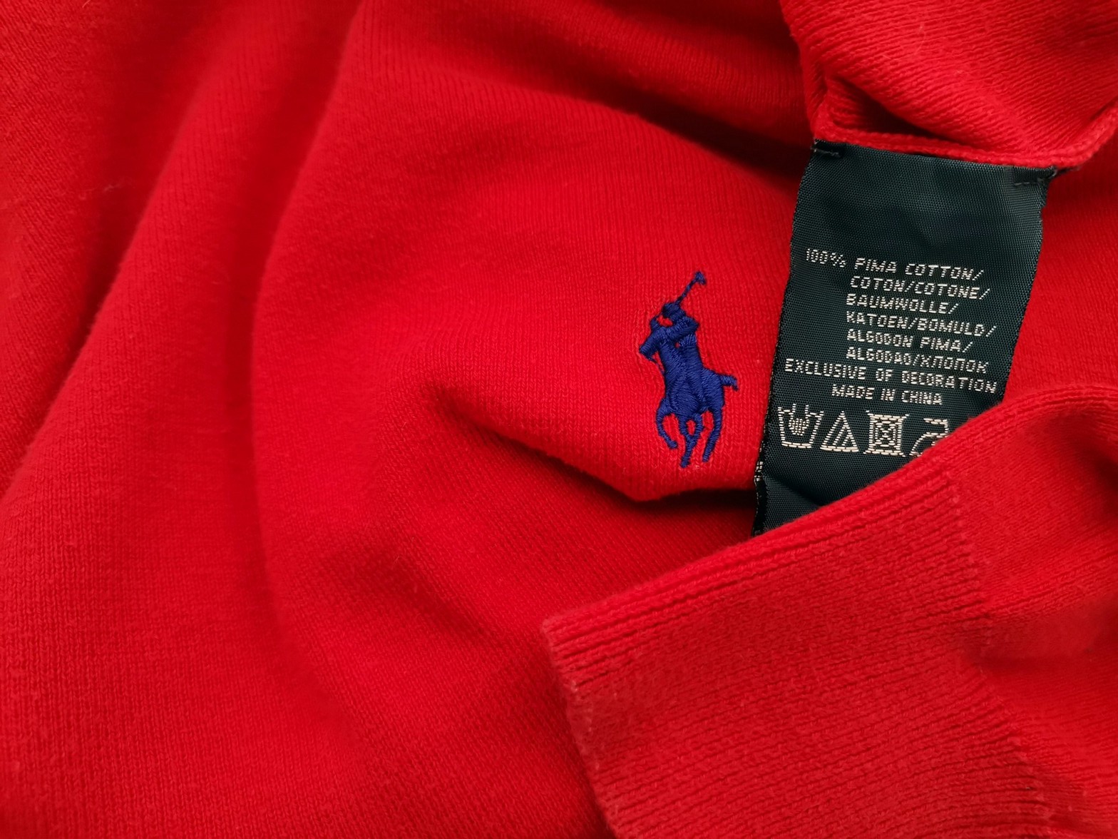 Polo Ralph Lauren Rozmiar M Kolor Czerwony Męski Sweter Długi rękaw Materiał Bawełna 100%