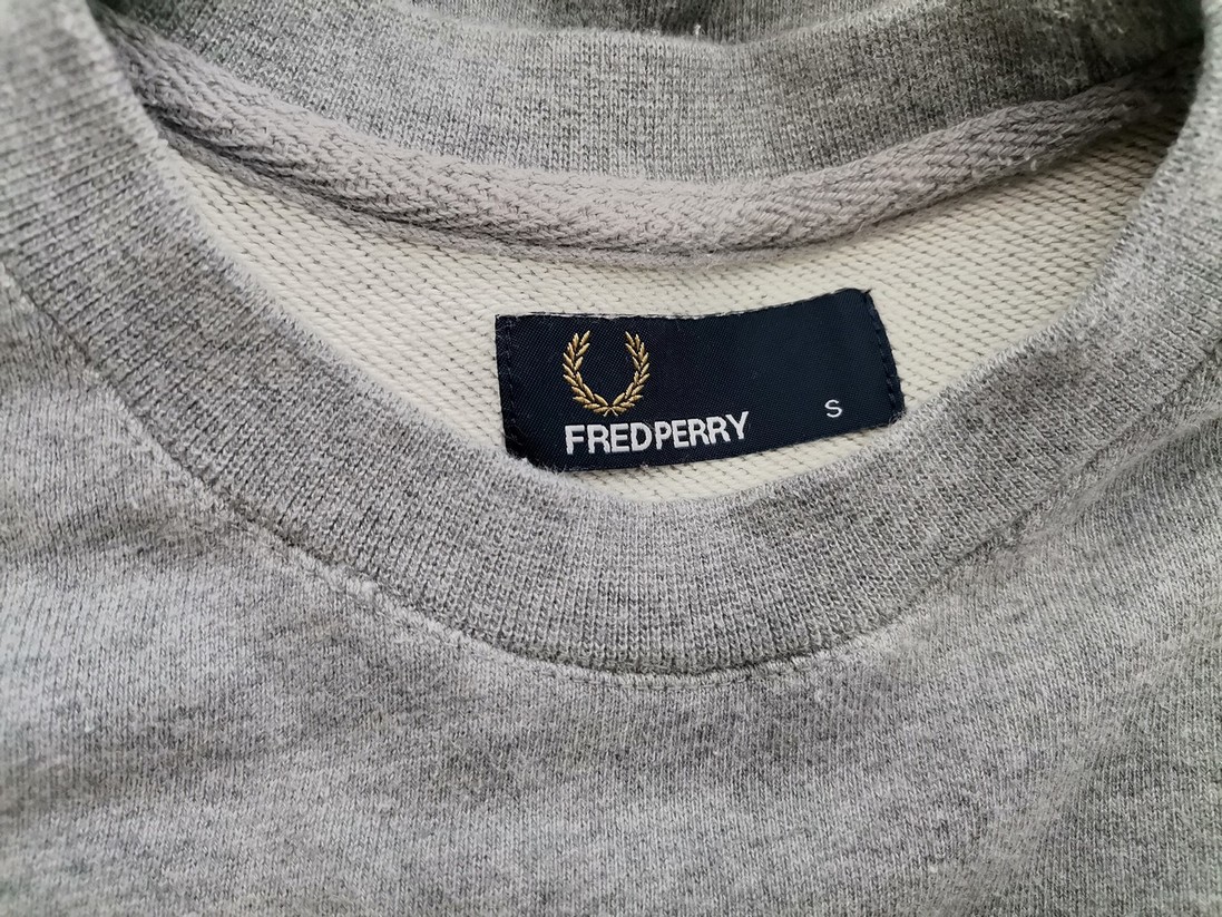 Fred Perry Rozmiar S Kolor Szary Męski Sweter Długi rękaw Materiał Bawełna 100%