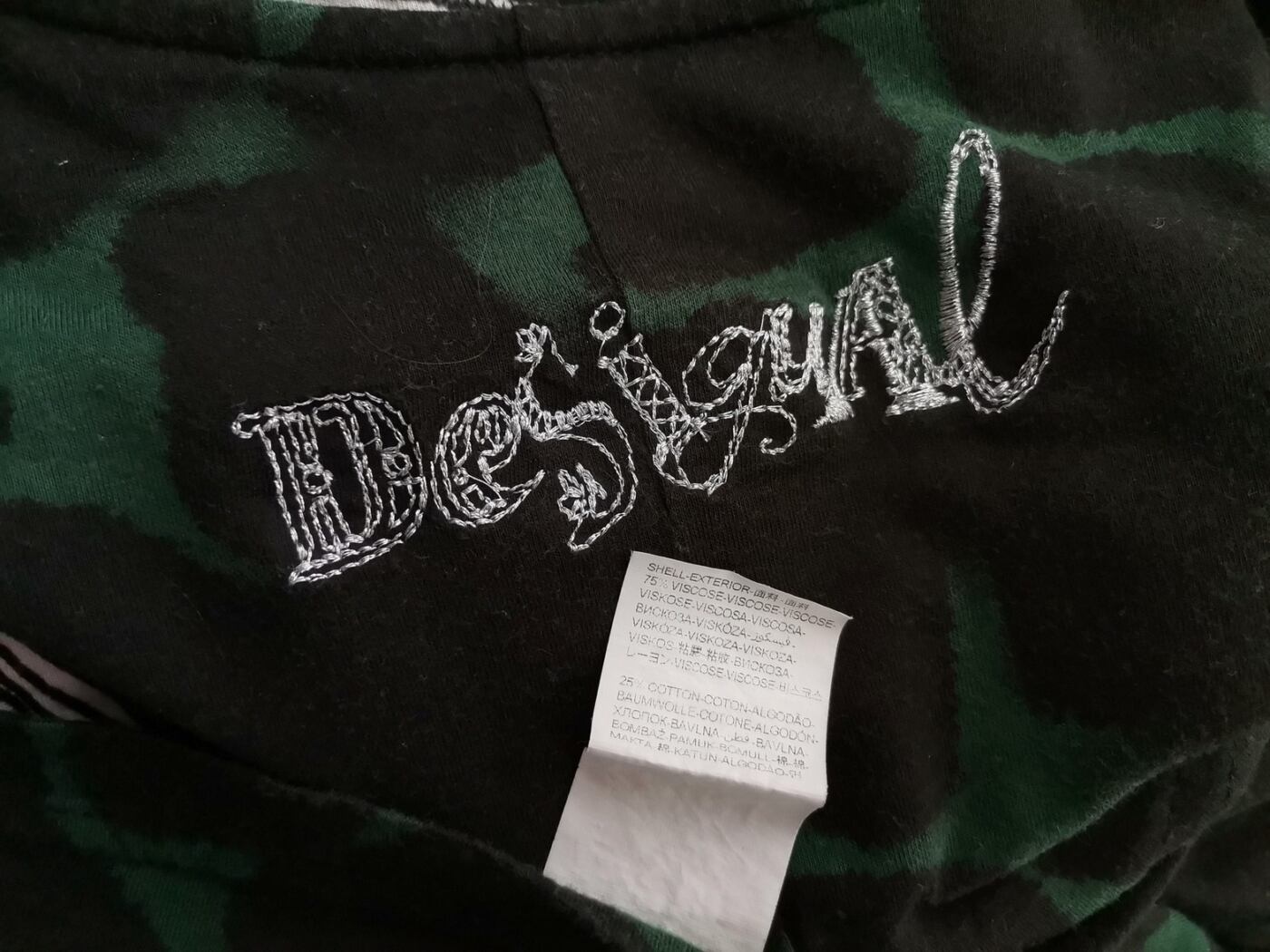 DESIGUAL Rozmiar XL Kolor Czarny Panterka Okrągły dekolt Sukienka Sweterkowa Długi rękaw Do Kolan Materiał Wiskoza