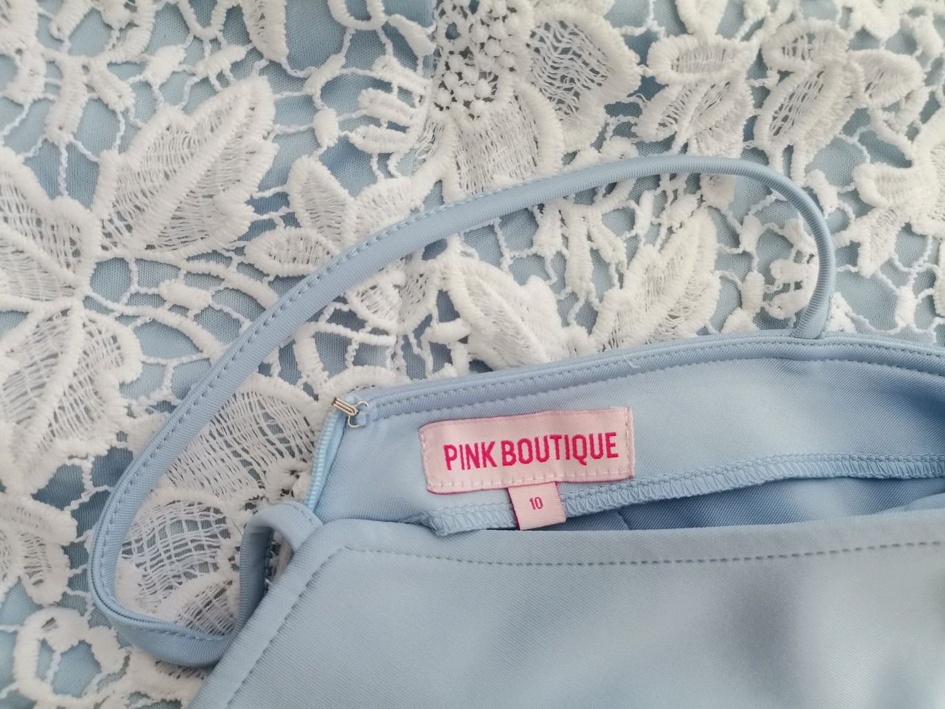 PINK BOUTIQUE Rozmiar 10 (38) Kolor Niebieski Halter Sukienka Letnia Bezrękawnik Midi