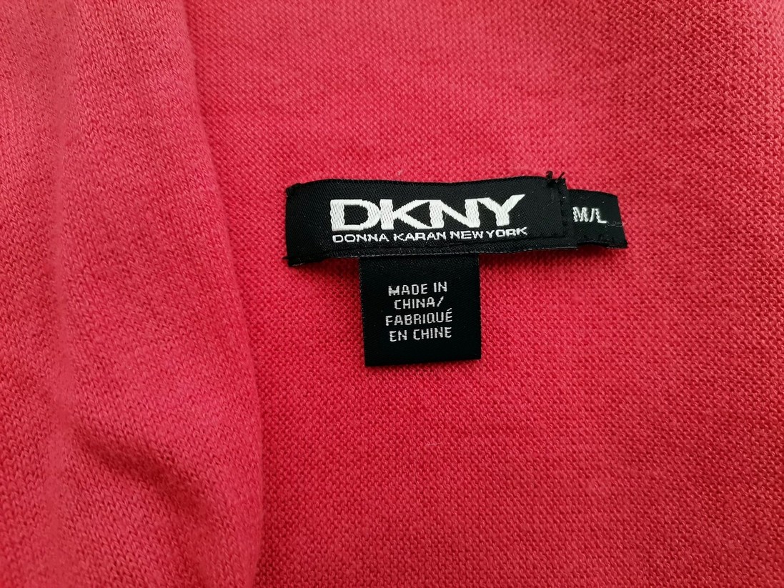 Dkny Rozmiar M/L Kolor Różowy W serek Długi Otwarty Kardigan Długi rękaw Cienka dzianina