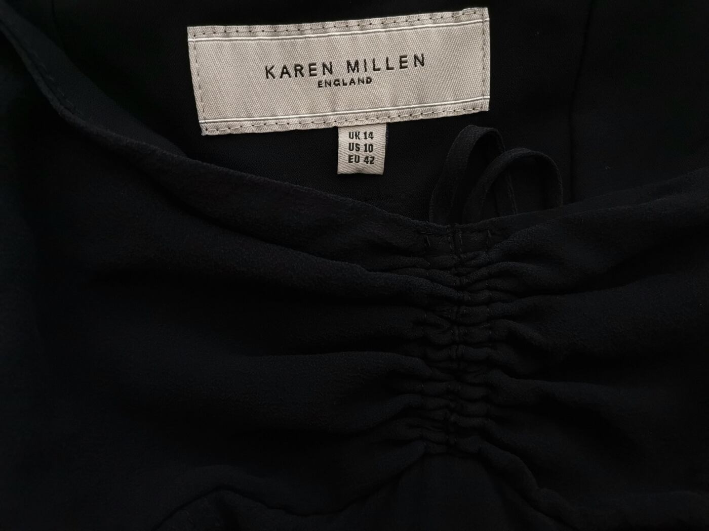 Karen MILLEN Rozmiar 14 (42) Kolor Czarny Halter Suknia Balowa Sukienka Wieczorowa Bezrękawnik Materiał Jedwab 100%