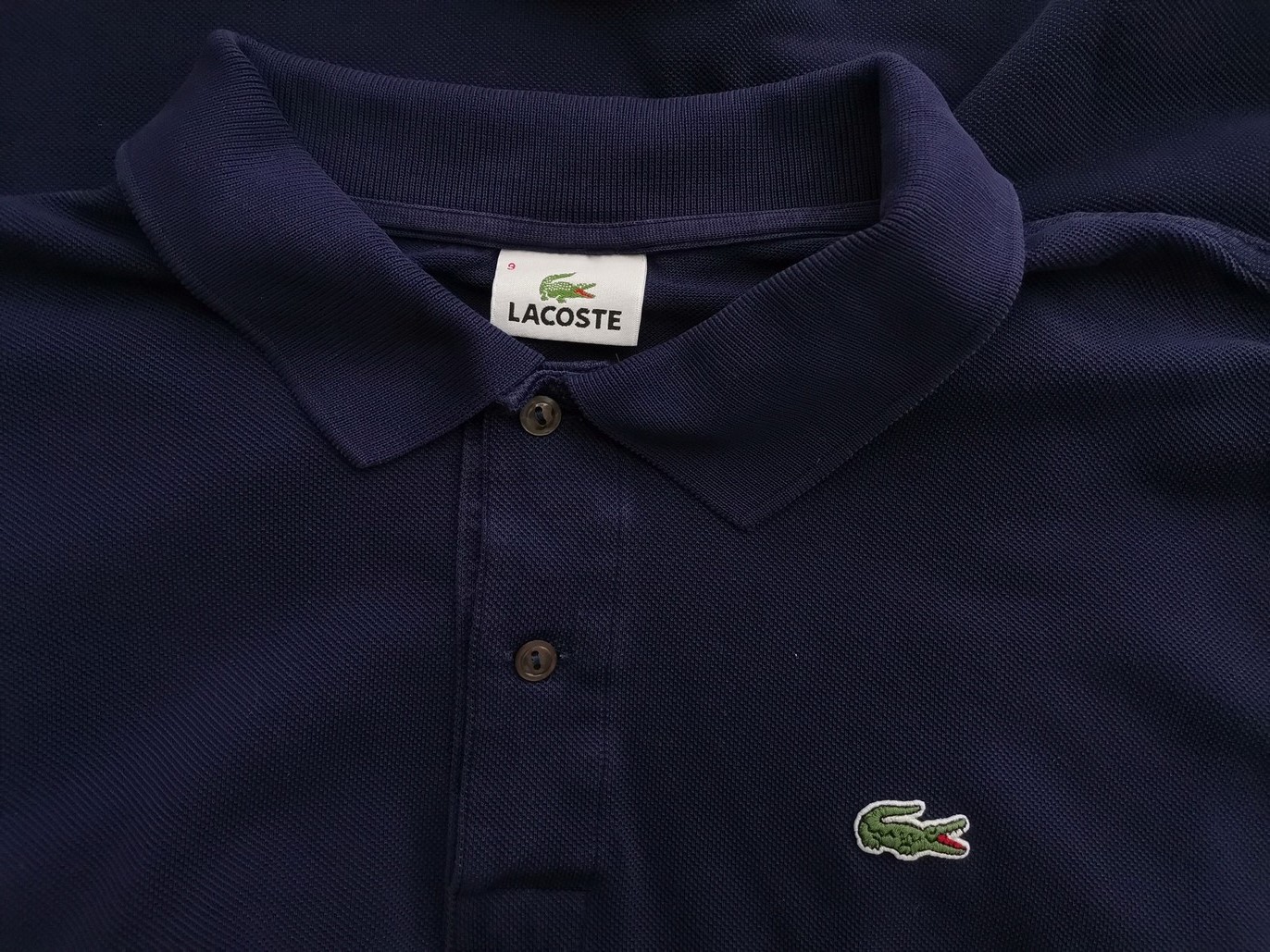 Lacoste Rozmiar 9 (XXXL) Kolor Granatowy Kołnierz Męska Koszula Polo Krótki rękaw Materiał Bawełna 100%