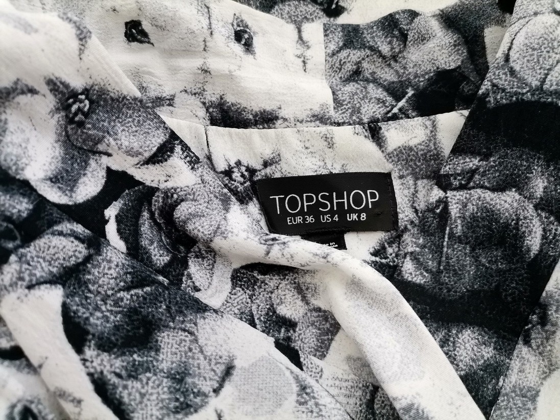 Topshop Rozmiar 8 (36) Kolor Szary W serek Żakiet Otwarty Długi rękaw Materiał Wiskoza 100%