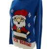 Merry Christmas Rozmiar 38/40 Kolor Niebieski Crew Neck Sweter Świąteczny Gwiazdka Długi rękaw Materiał Akryl 100% Cienka dzianina