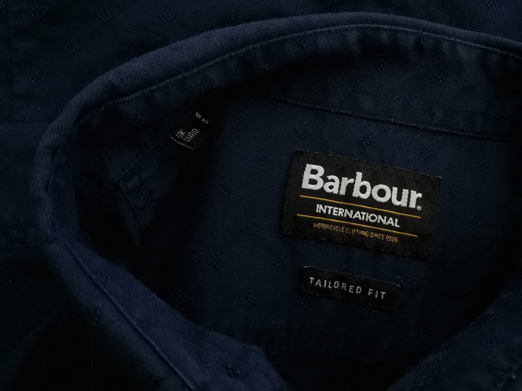 BARBOUR Rozmiar S Kolor Granatowy Kołnierz Męska Koszula Casual Długi rękaw Materiał Bawełna 100%