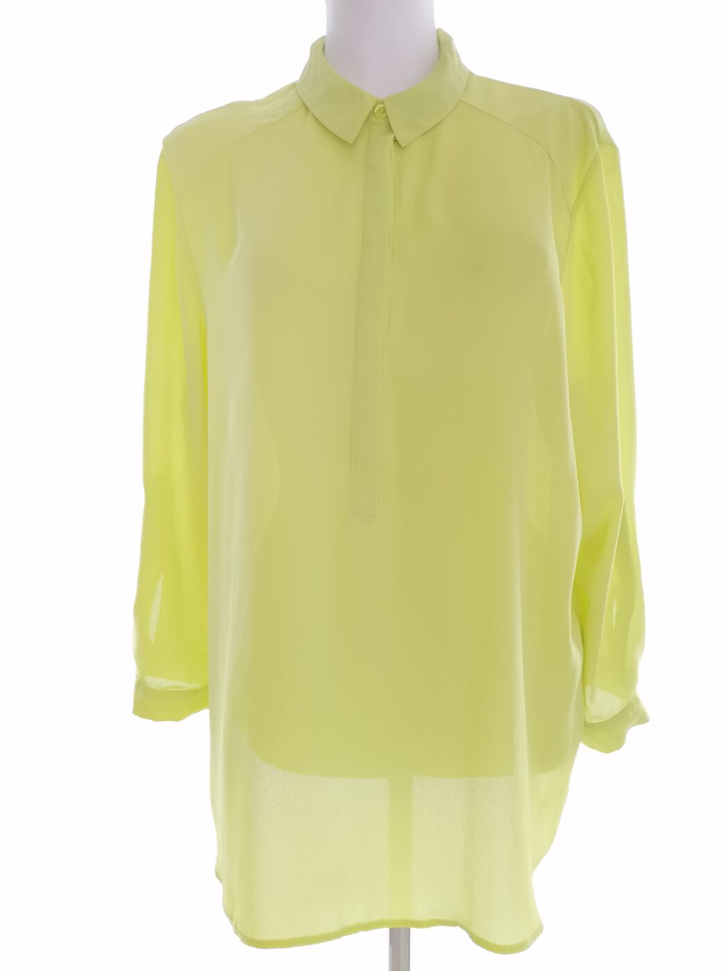 Dorothy perkins Rozmiar 10 (42) Kolor Limonkowa Zieleń Kołnierz Bluzka Popover Guziki Rękaw 3/4