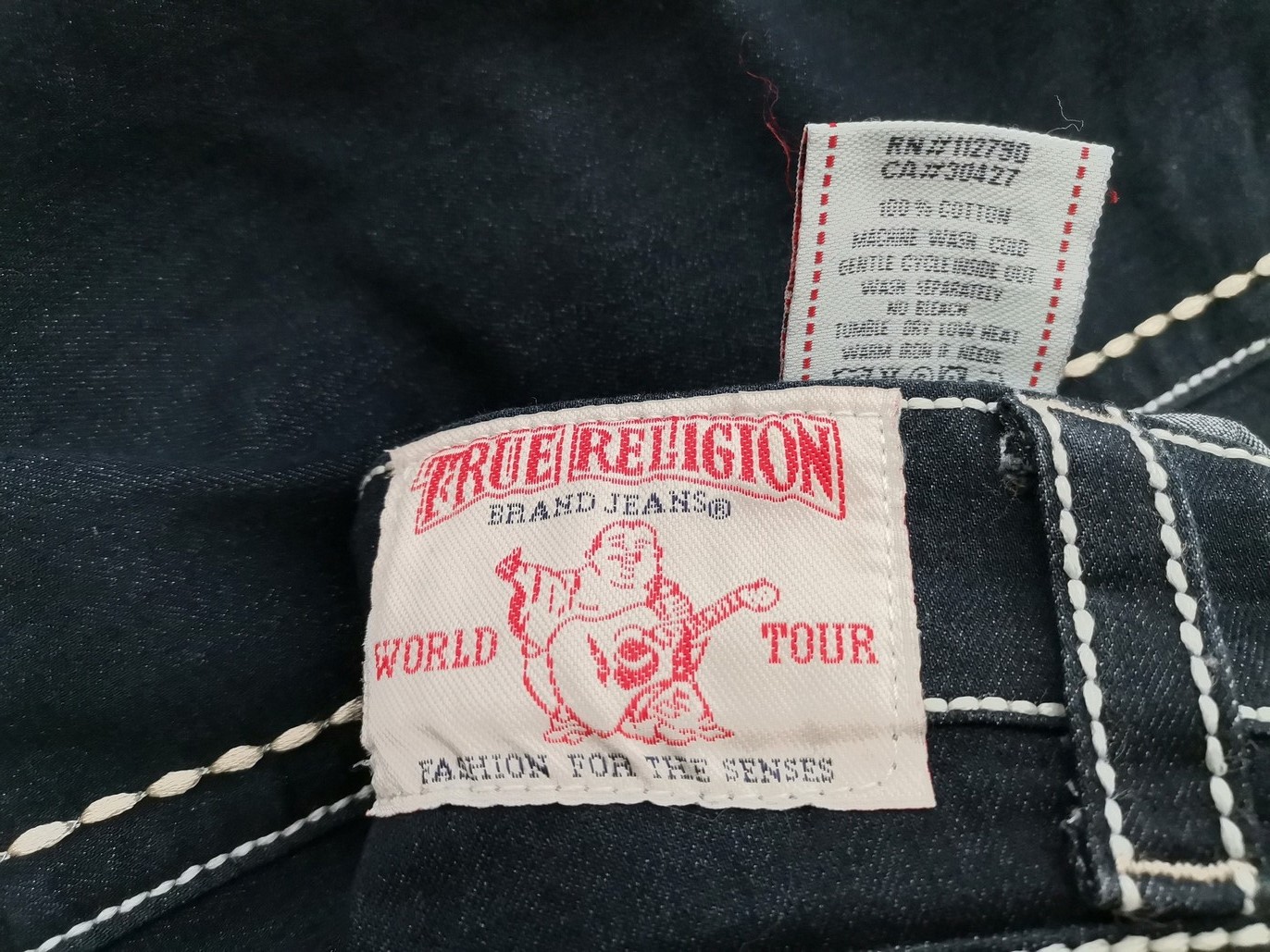 TRUE RELIGION Rozmiar 27 Kolor Granatowy Spodnie Jeansy Materiał Bawełna 100%