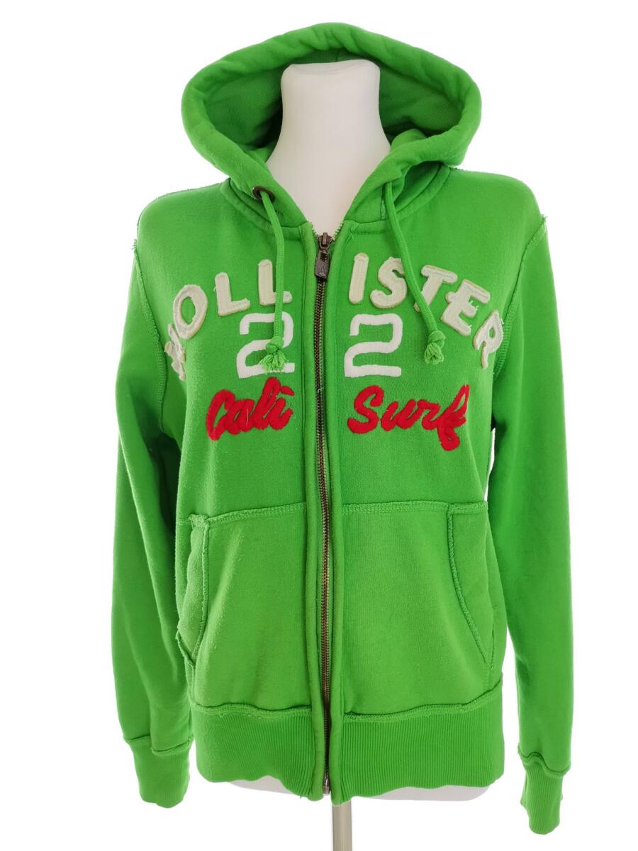 Hollister Rozmiar S Kolor Zielony Bluza na suwak Długi rękaw Materiał Bawełna