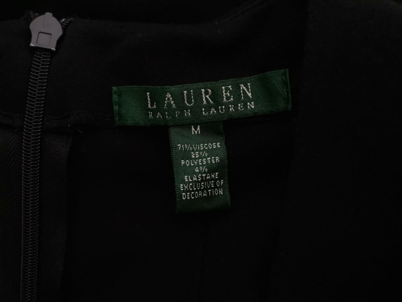 Lauren ralph lauren Rozmiar M Kolor Czarny W serek Sukienka Zawijana Bezrękawnik Midi Materiał Wiskoza