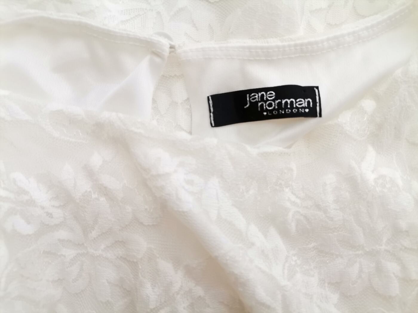 Jane norman Rozmiar 34/36 Kolor Biały Crew Neck Sukienka A-Line Bezrękawnik Do Kolan