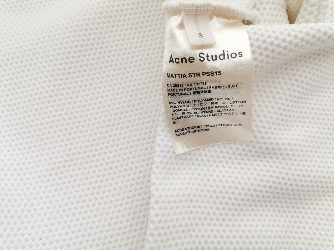 ACNE Studios Rozmiar S Kolor Biały Okrągły dekolt Bluzka Krótki rękaw