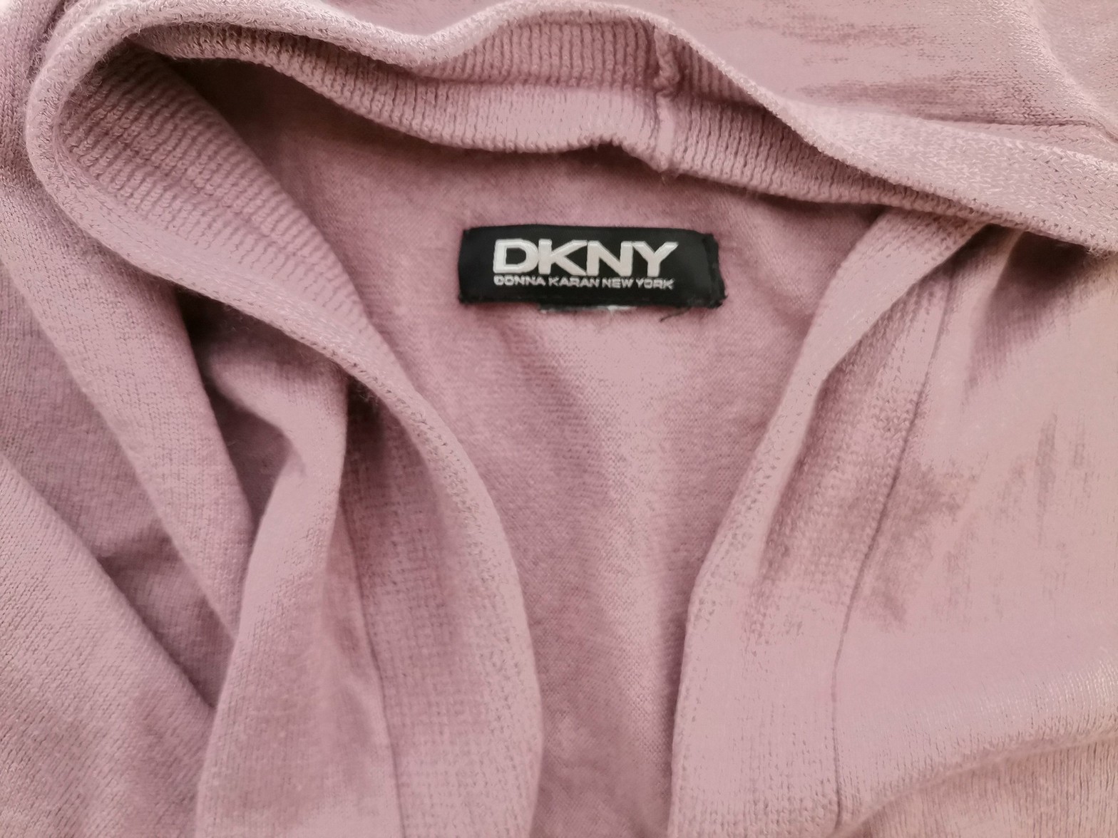 Dkny Rozmiar 42/44 Kolor Fioletowy W serek Długi Otwarty Kardigan Długi rękaw Cienka dzianina