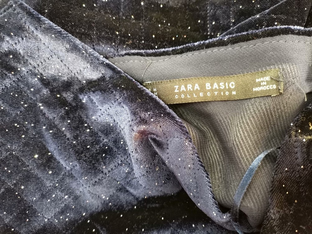 ZARA BASIC Rozmiar M Kolor Granatowy W serek Długi Kardigan Płaszcz Wiązany Krótki rękaw Cienka dzianina