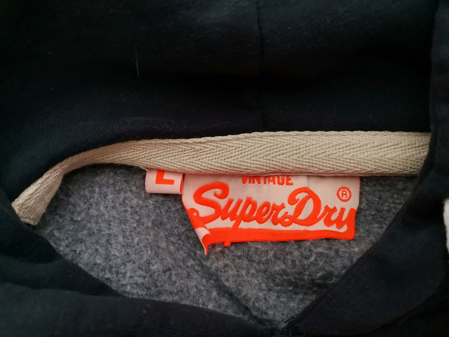 Superdry Rozmiar L Kolor Granatowy Bluza z kapturem Długi rękaw Materiał Bawełna