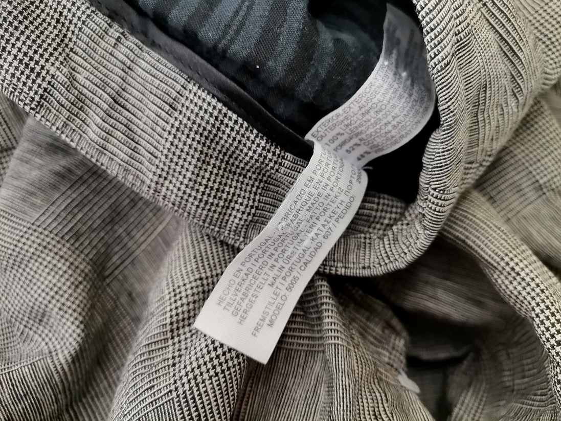 Massimo dutti Rozmiar 36 Kolor Szary Krata Spodnie Eleganckie Materiał Len 100%