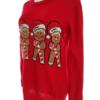 Merry Christmas Rozmiar 38/40 Kolor Czerwony Crew Neck Sweter Świąteczny Gwiazdka Długi rękaw Cienka dzianina