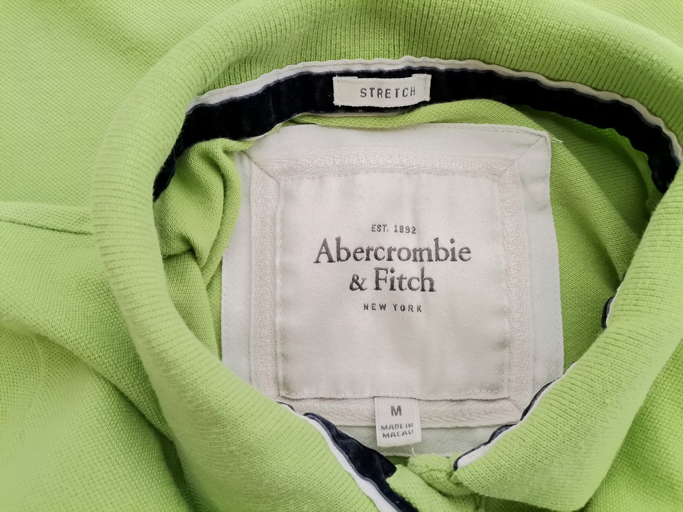 ABERCROMBIE & FITCH Rozmiar M Kolor Zielony Kołnierz Koszulka Polo Krótki rękaw Materiał Bawełna