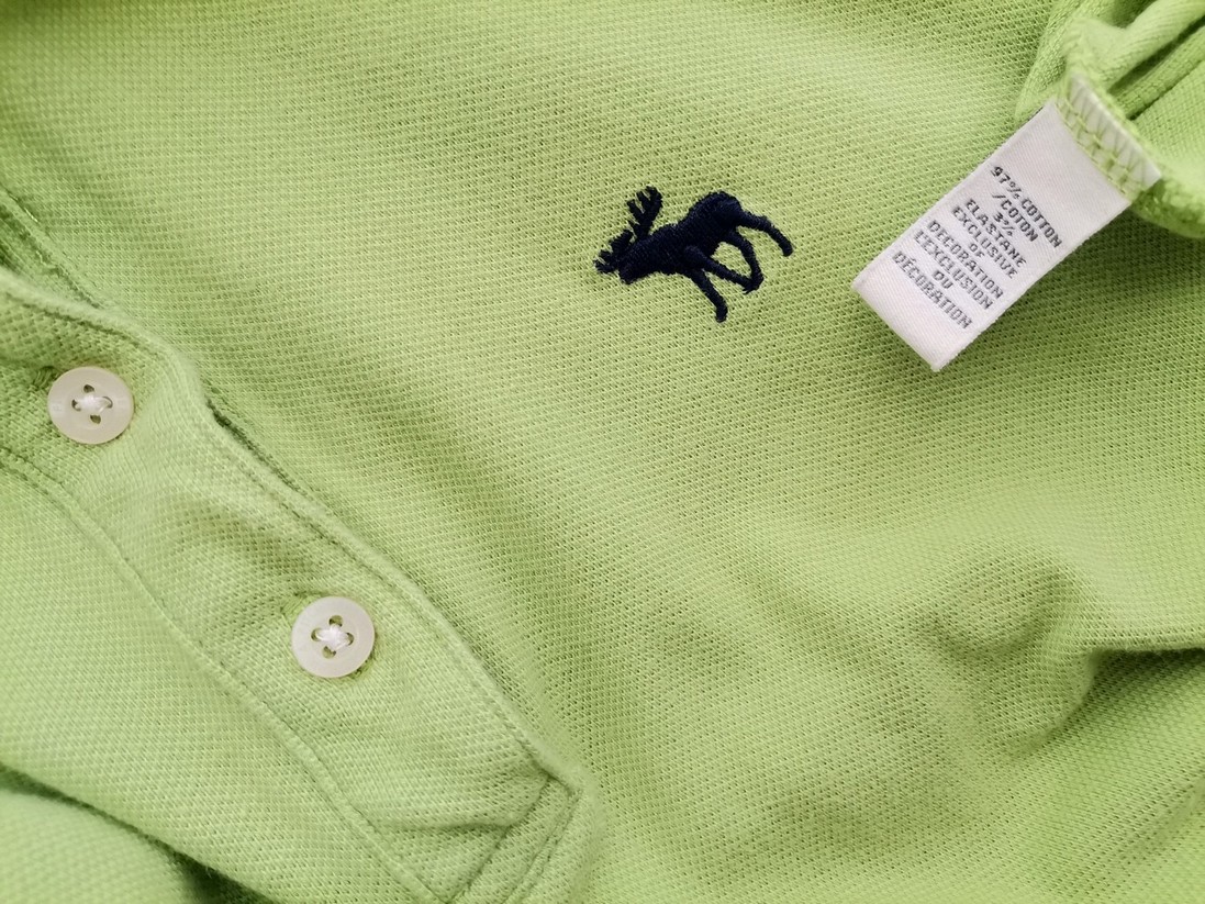 ABERCROMBIE & FITCH Rozmiar M Kolor Zielony Kołnierz Koszulka Polo Krótki rękaw Materiał Bawełna