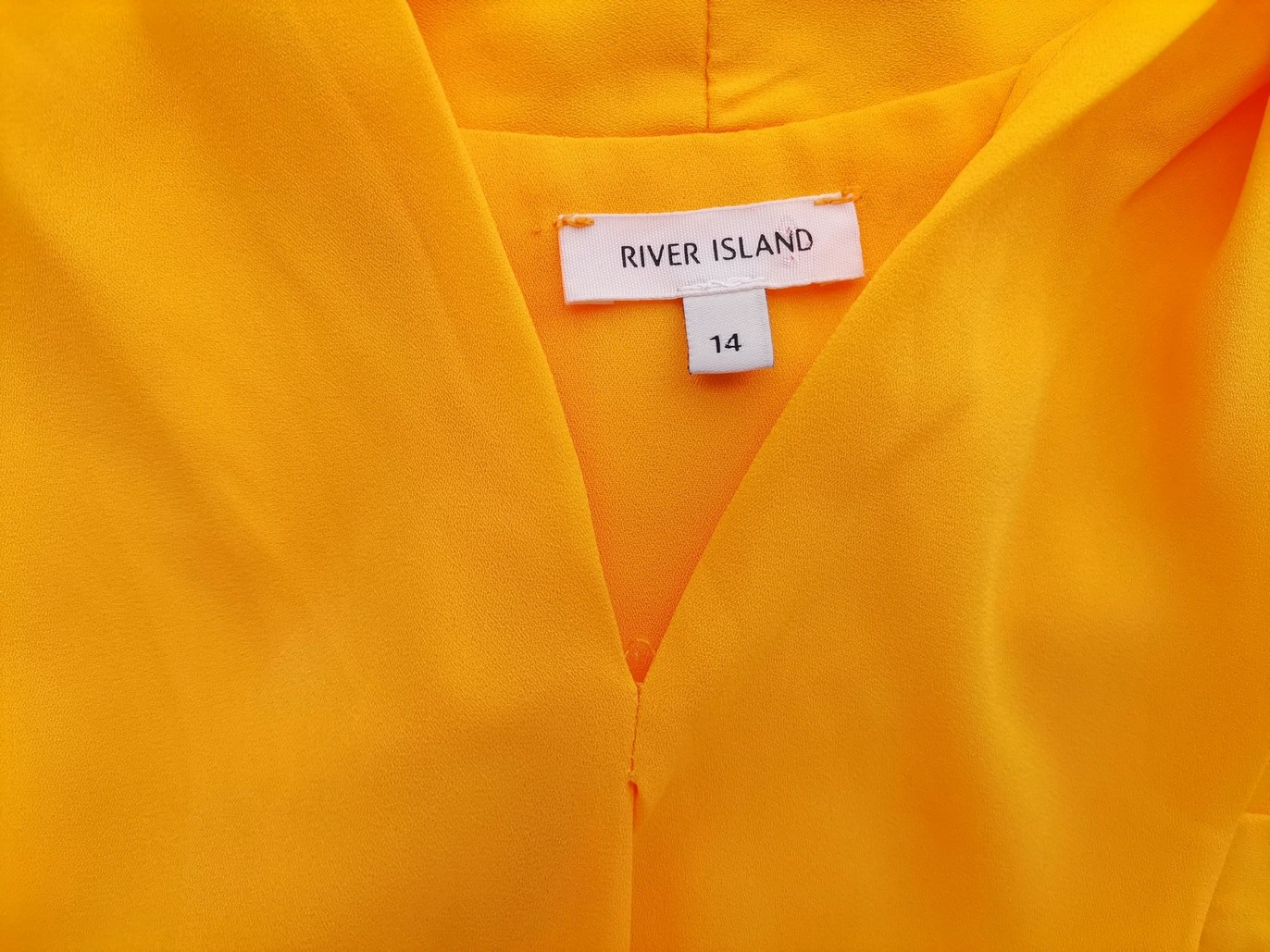 River island Rozmiar 14 (40) Kolor Żółty Drapowany dekolt Bluzka Kopertowa Bezrękawnik