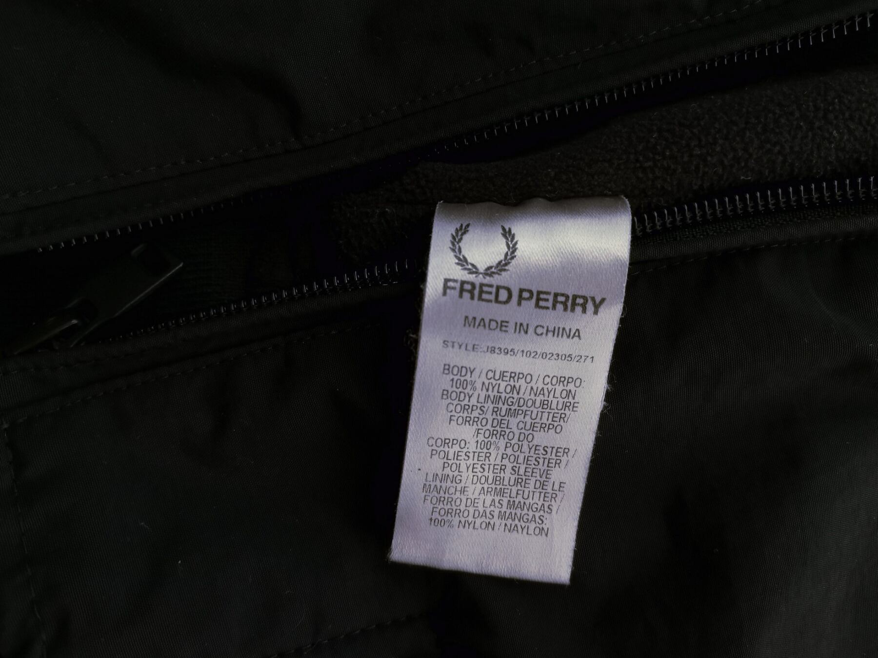 Fred Perry Rozmiar M Kolor Czarny Kurtka męska Długi rękaw