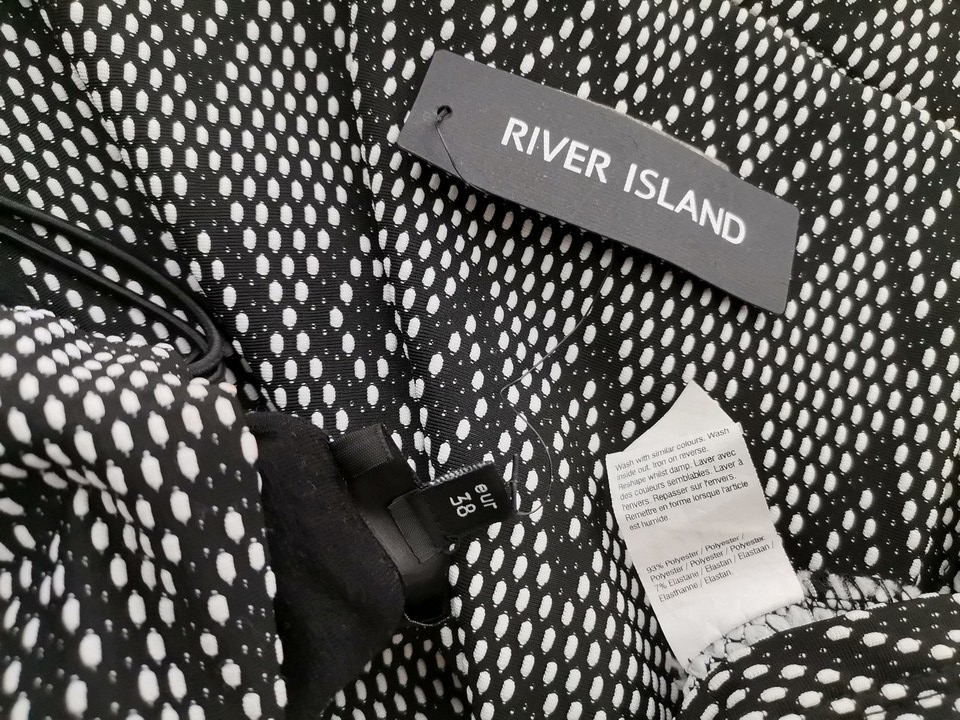 River island Rozmiar 12 (38) Kolor Czarny Odkryte Ramiona Sukienka Ołówkowa Bezrękawnik Midi