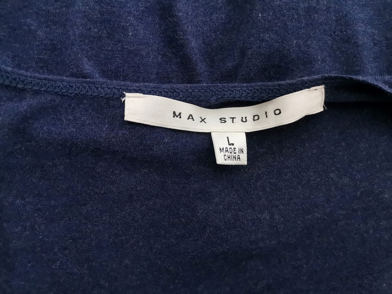 Max Studio Rozmiar L Kolor Granatowy W serek Bluzka Bezrękawnik Materiał Rayon