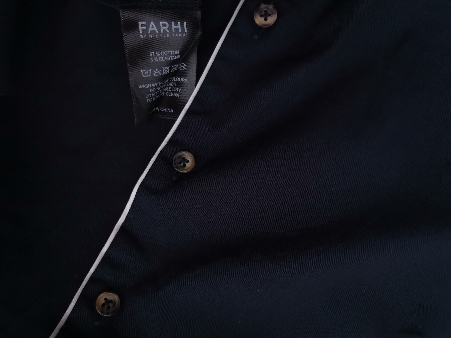 Farhi by Nicole Farhi Rozmiar XS Kolor Granatowy Kołnierz Bluzka Zapinana Bezrękawnik Materiał Bawełna