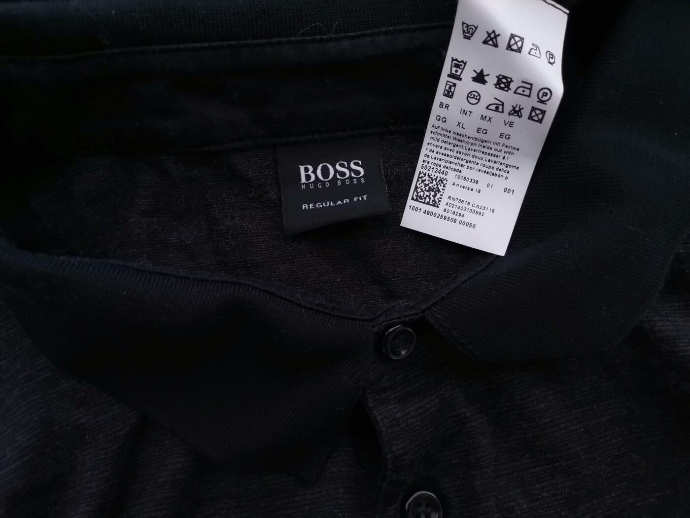 Hugo Boss Rozmiar XL Kolor Granatowy Kołnierz Męska Koszula Polo Długi rękaw Materiał Bawełna 100%