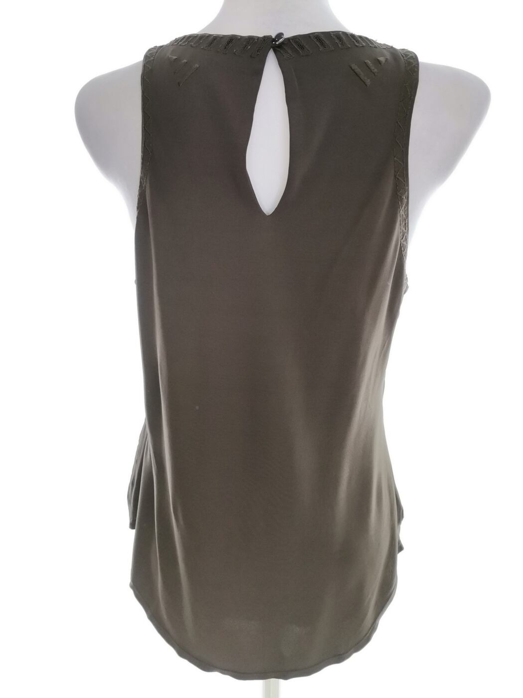 Karen MILLEN Rozmiar 12 (40) Kolor Khaki Crew Neck Bluzka Bezrękawnik