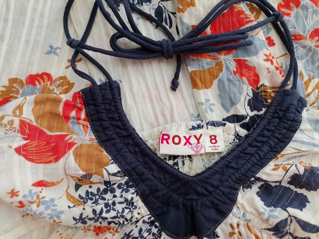 Roxy Rozmiar 8 (36) Kolor Kremowy Halter Tunika Bluzka Bezrękawnik Materiał Bawełna 100%