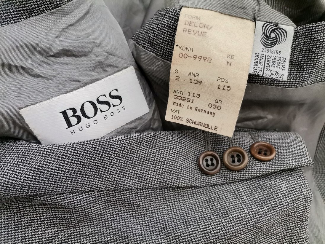 Hugo Boss Rozmiar 50 (L) Kolor Szary Męska Marynarka Długi rękaw Materiał Schurwolle