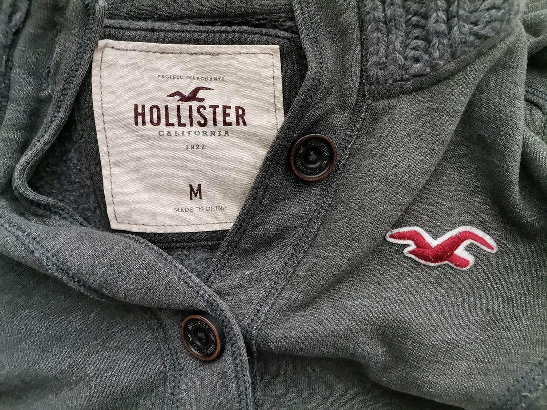 Hollister Rozmiar M Kolor Szary Bluza Długi rękaw Materiał Bawełna