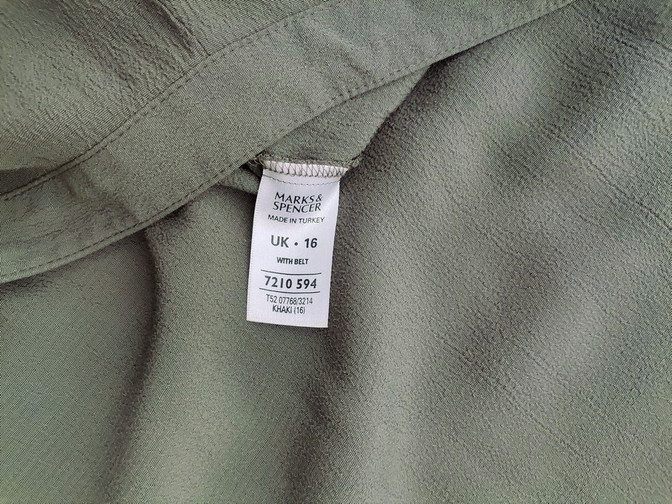 Marks&spencer Rozmiar 16 (44) Kolor Khaki Spodnie Eleganckie Materiał Wiskoza 100%